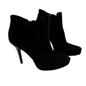 Diego di Lucca Black Suede Stiletto Ankle Boots Size 10